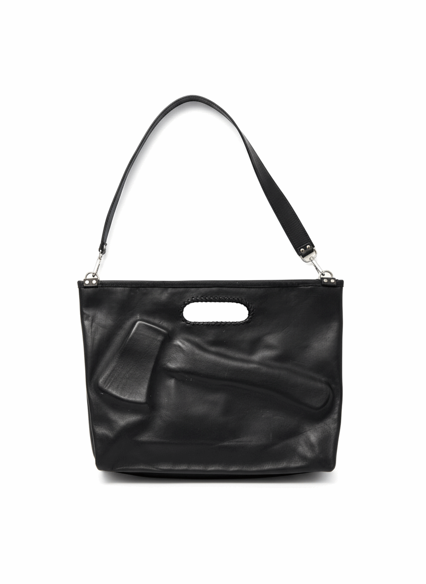 Leather hatchet crossbody bag