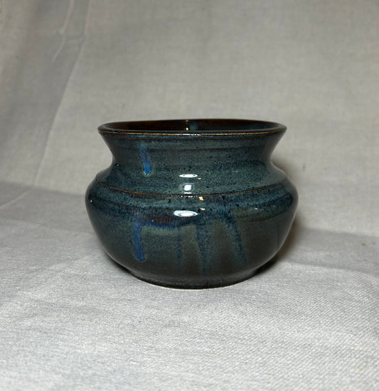 Float Blue Globe Vase- medium round ceramic