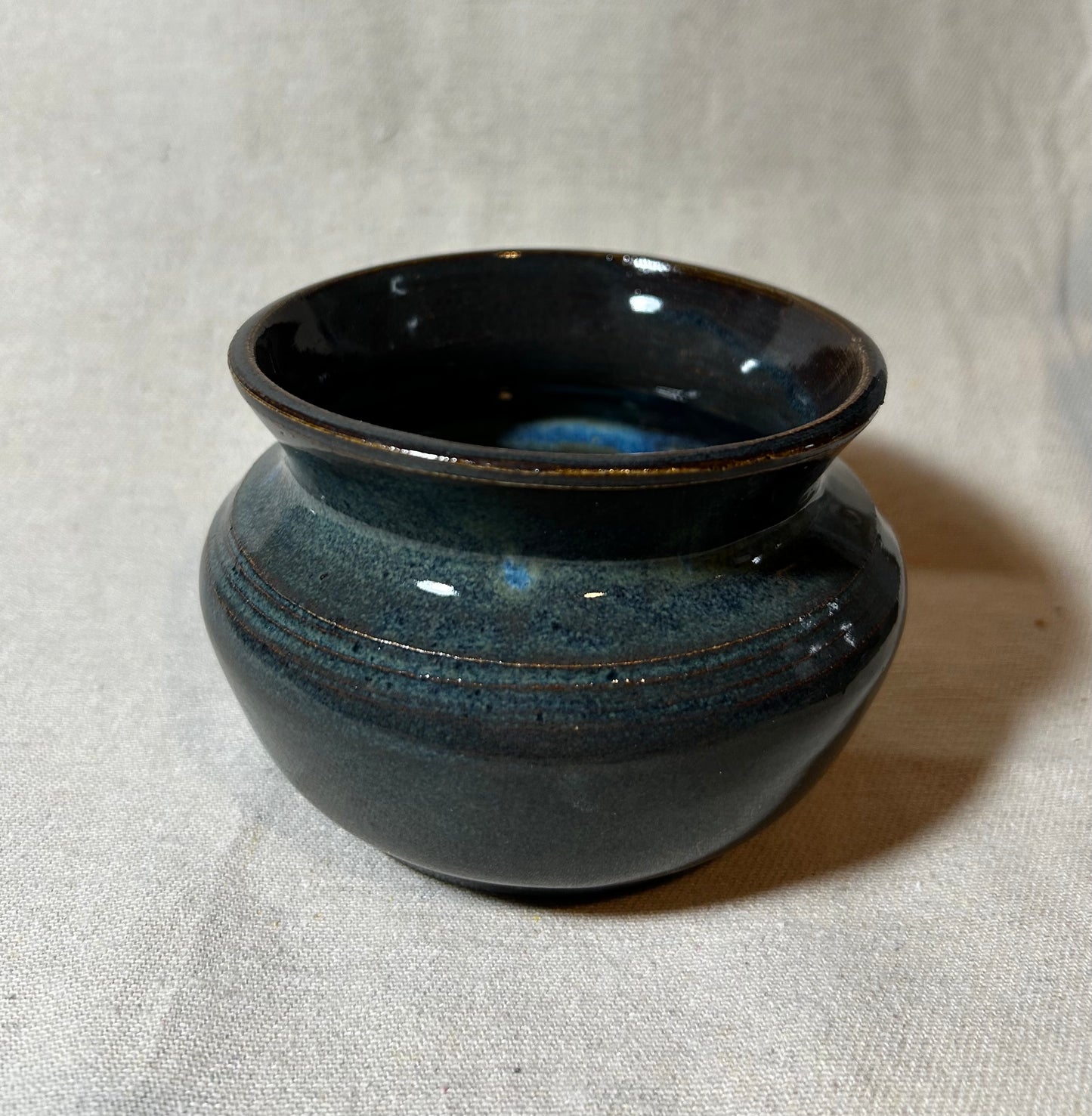 Float Blue Globe Vase- medium round ceramic