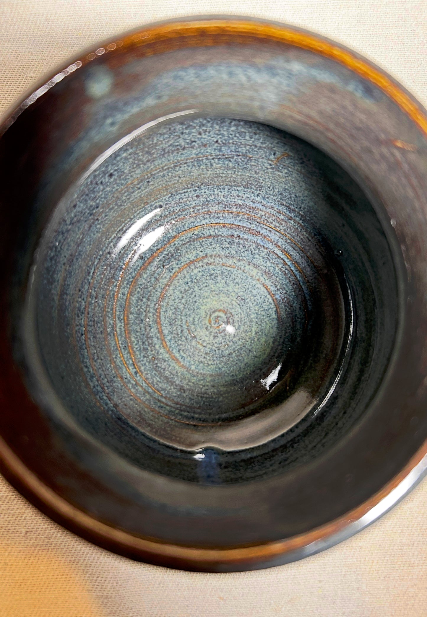 Float Blue Globe Vase- medium round ceramic