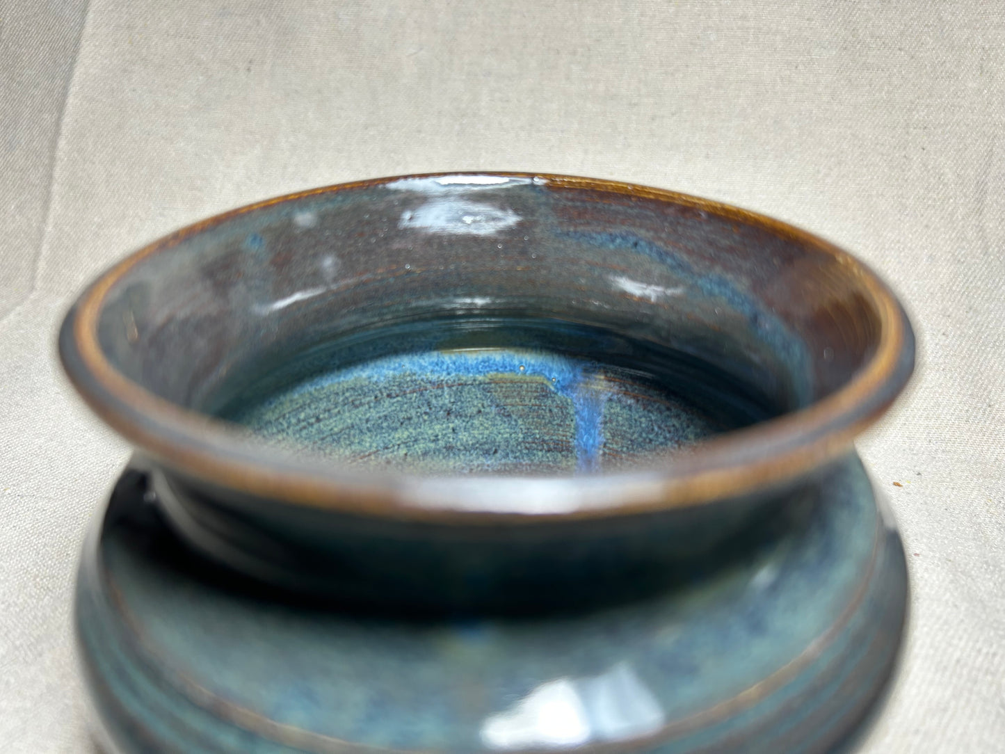 Float Blue Globe Vase- medium round ceramic