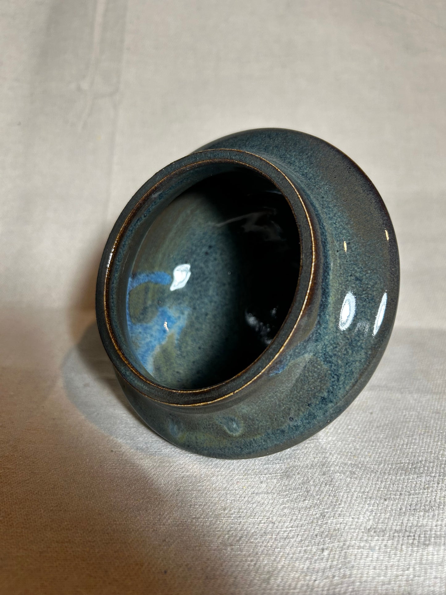 Float Blue Basin Vase-medium ceramic