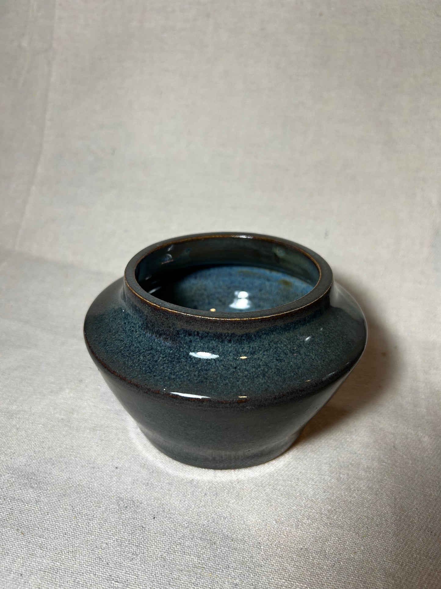 Float Blue Basin Vase-medium ceramic